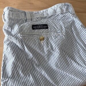 Southern Marsh Chino Flat Front Shorts Men's 38 Blue Stripe.‎